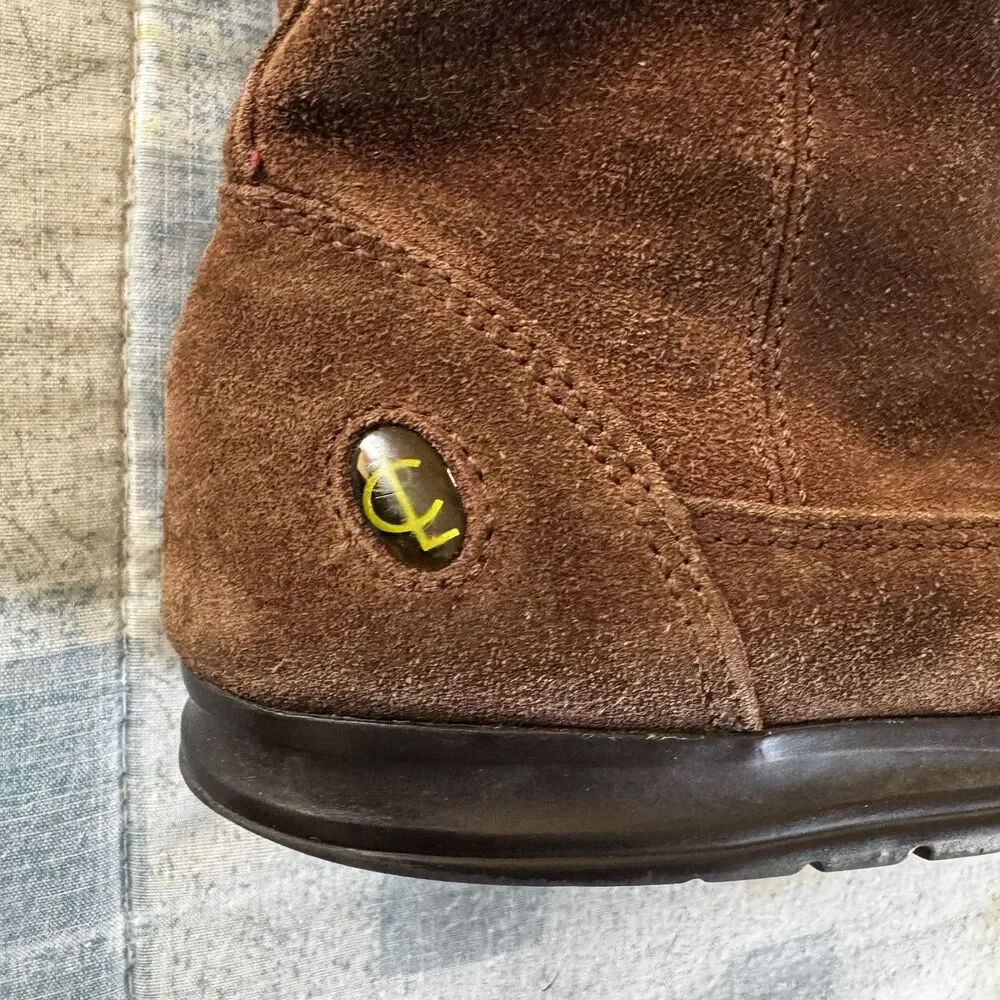 Coach Tatum Brown Genuine Suede Signature Wool Logo Cuff Women Boots Sz 6M